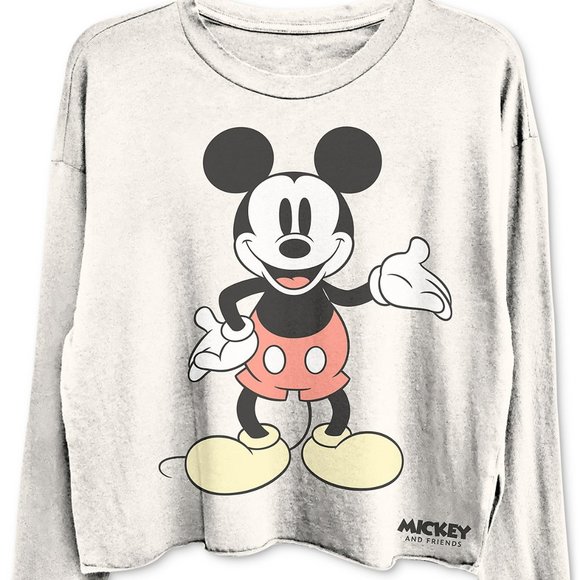 Disney Tops - Disney Cropped Mickey Mouse Graphic T-Shirt X-Small